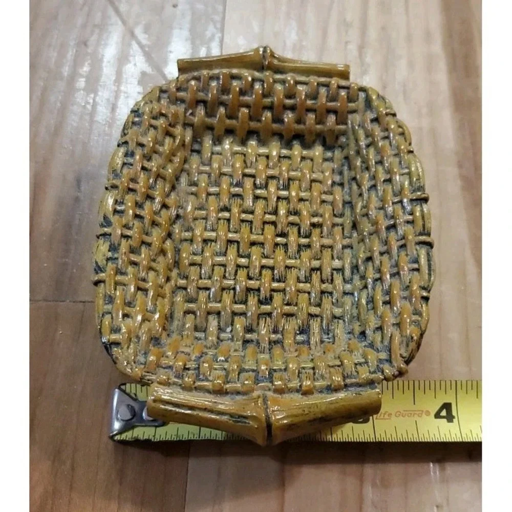 Vintage Wicker Basket Look‎ Resin Soap Dish Wicker Tray Cottagecore